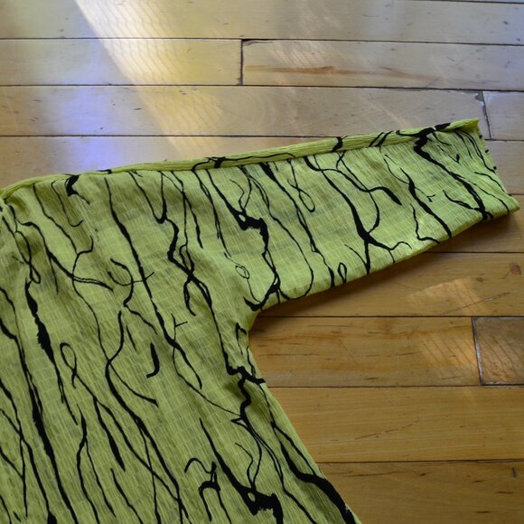 Ali Miles Womens Blouse L Layered Artsy Boho Bohemian Whimsigoth Crepe Flowy - Picture 3 of 12